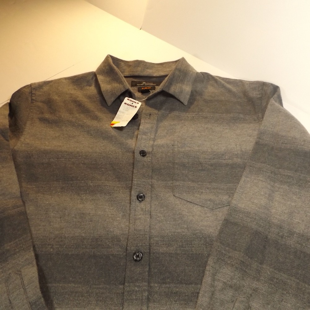 Mark Anthony Men's Flannel Gray Shirt, Size S